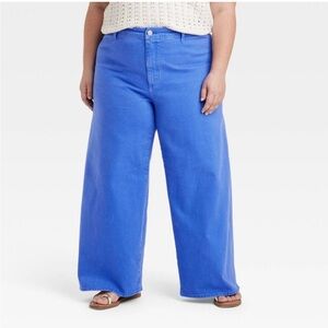 Women's Blue Wide-Leg Jeans